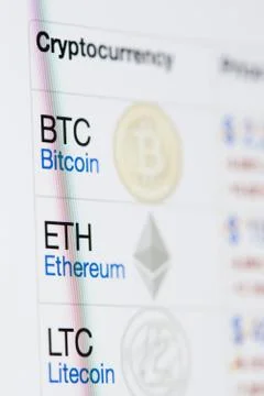 Main cryptocurrency chart 库存照片
