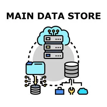 Main data store concept for digital information 库存插图
