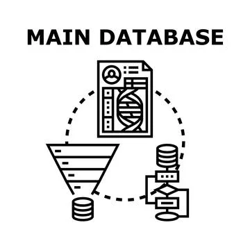 Main database processing personal and genetic data Stock Illustration