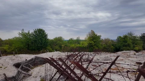 Main de Massiges WWI reconstructed trenches in Marne France 스톡 동영상 342351044