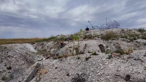 Main de Massiges WWI reconstructed trenches in Marne France 스톡 동영상 342351139