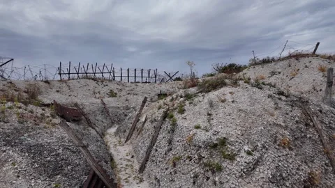 Main de Massiges WWI reconstructed trenches in Marne France 스톡 동영상 342351154