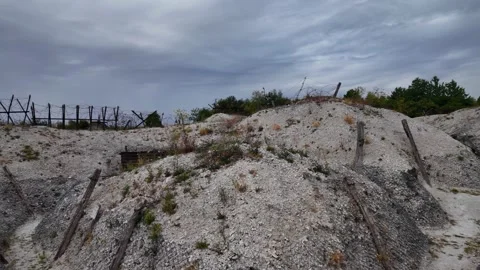 Main de Massiges WWI reconstructed trenches in Marne France 스톡 동영상 342351164
