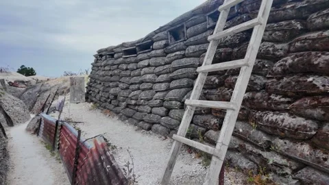 Main de Massiges WWI reconstructed trenches in Marne France 스톡 동영상 342351180