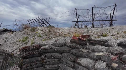 Main de Massiges WWI reconstructed trenches in Marne France 스톡 동영상 342351204