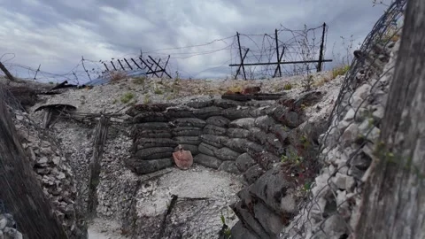 Main de Massiges WWI reconstructed trenches in Marne France 스톡 동영상 342351206