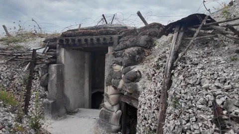 Main de Massiges WWI reconstructed trenches in Marne France 스톡 동영상 342351213