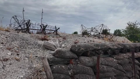 Main de Massiges WWI reconstructed trenches in Marne France 스톡 동영상 342351219