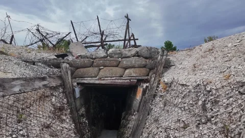 Main de Massiges WWI reconstructed trenches in Marne France 스톡 동영상 342351269