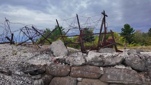 Main de Massiges WWI reconstructed trenches in Marne France 스톡 동영상 342351276