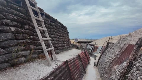 Main de Massiges WWI reconstructed trenches in Marne France 스톡 동영상 342351289
