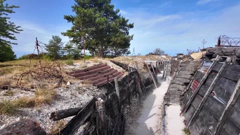 Main de Massiges WWI reconstructed trenches in Marne France 스톡 동영상 342351393