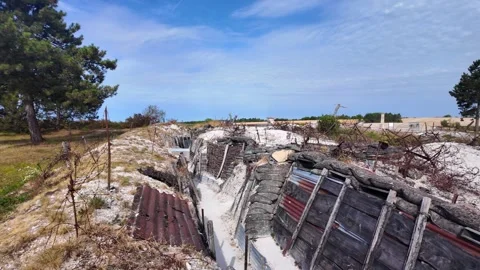Main de Massiges WWI reconstructed trenches in Marne France 스톡 동영상 342351394
