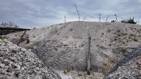 Main de Massiges WWI reconstructed trenches in Marne France 스톡 동영상 342351398
