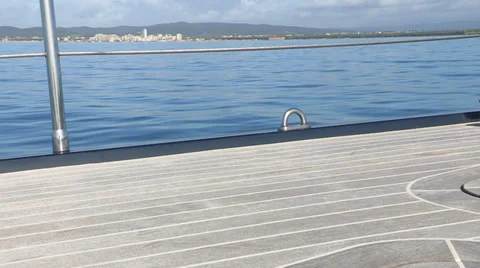 Main deck of sailing boat Stock Footage 37090634