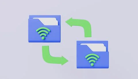 Main device broadcasting Wi-Fi to others, Network bridging or tethering Illustrazione stock