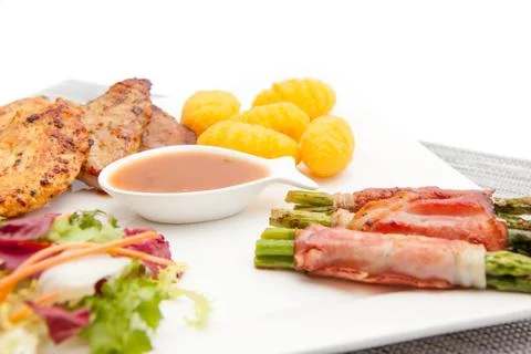 Main dish with meat Stock Photos