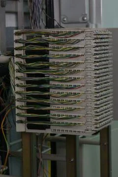 Main Distribution Frame in Telecom Center Stock Photos