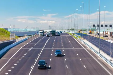 The main Dutch highway A1 between Amsterdam and Utrecht Stock Photos