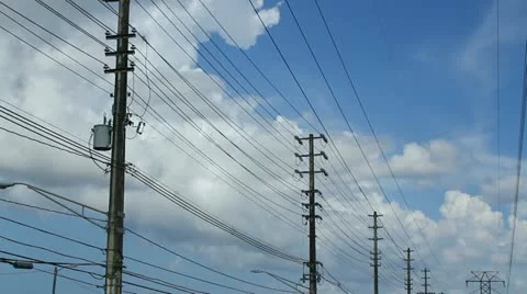 Main electric power lines 10 Stock Footage 12125589