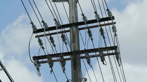 Main electric power lines 4 Stock Footage 12124754