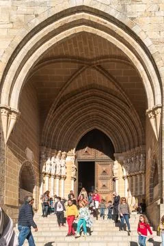 Main Facade of the Cathedral Dated in the XII Century Dedicated to the Virg.. Foto stock