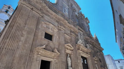 The main facade of the Cathedral of Saint Agatha Stock Footage 334591914