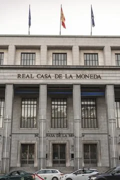 Main facade of the Royal Mint in Madrid Fotos de archivo