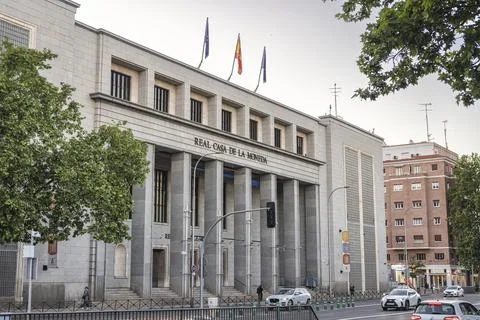 Main facade of the Royal Mint in Madrid Fotos de archivo