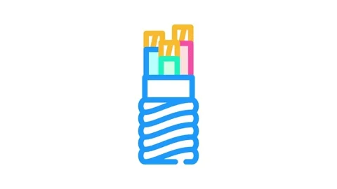 Main feeder wire cable color icon animation Stock Footage 327271750