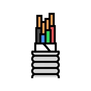 Main feeder wire cable color icon vector illustration Stock Illustration