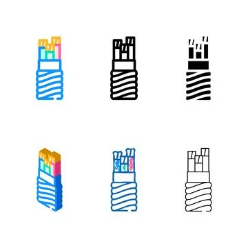 Main feeder wire cable color icon range vector Stock-Illustration