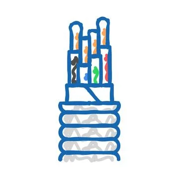 Main feeder wire cable icon doodle illustration Stock Illustration