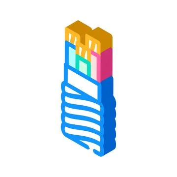 Main feeder wire cable isometric icon vector illustration Stock Illustration