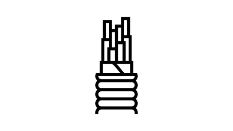 Main feeder wire cable line icon animation Stock Footage 326136802