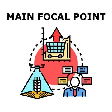 Main focal point with business data analysis Stock Illustration