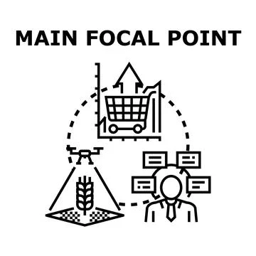 Main focal point with business data analysis Stock Illustration
