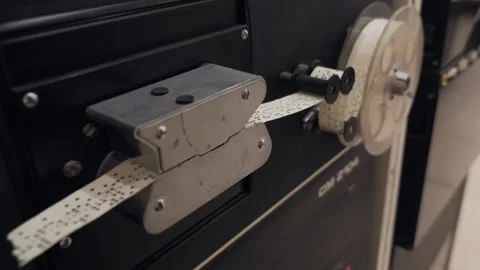 Main Frame Retro Computer Machine. Outmoded PC tehnology 60s, 70s Stock Footage 278023142