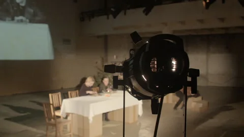 Main function lighting fixture provide sufficient illumination actors stage Video stock 272479219