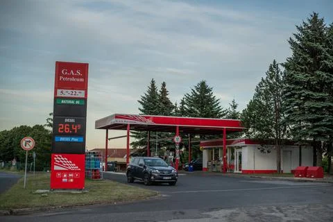 Main gas station in Prague and in the Central Bohemia region. Such as OMV, MO Stock Photos