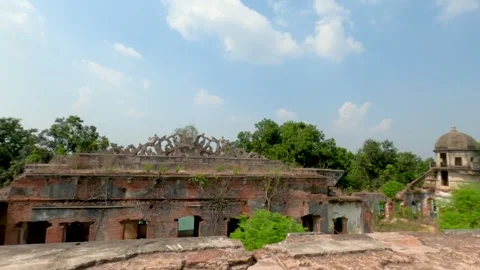 Main gate and tomb view of Dubolhati Rajbari Stock Footage 296729115