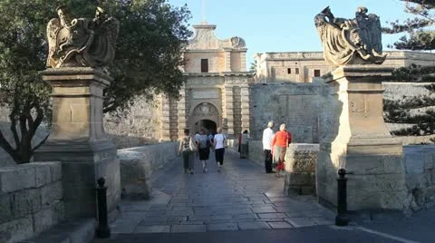 The main gate of Mdina Vídeo Stock 11232466