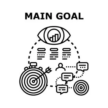 Main goal achieving process diagram and strategy concept Illustration
