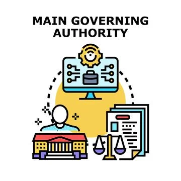 Main governing authority managing regulation and administration concept Stock Illustration