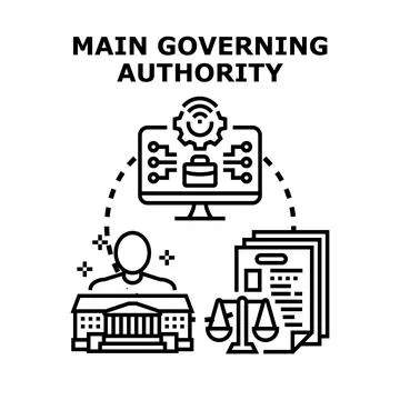 Main governing authority managing regulation and administration concept Stock Illustration