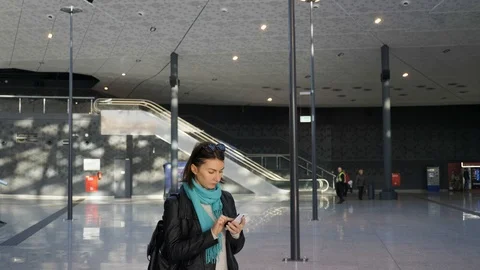 Main hall of the train or bus station Stock Footage 98915000