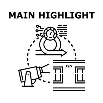 Main highlight focusing attention on key point Illustration
