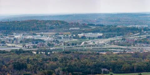 Main highway directional intersection and hospital system in Wausau Wisconsin Stock Photos
