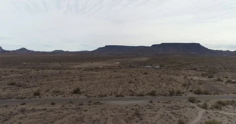 Main highway going through deserted southern American landscape drone aerial 4K Stock Footage 111310269