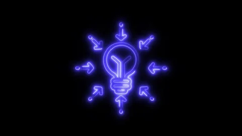 Main Idea Outline Icon in HD Video Neon Animation  Creativity and Brainstor Vidéo 304374794